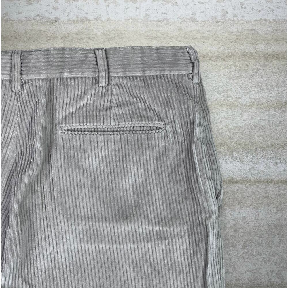 Vintage 90s Lands End Corduroy Pants 36x30 Baggy Wide Leg Fit Tan Cotton - Picture 3 of 4